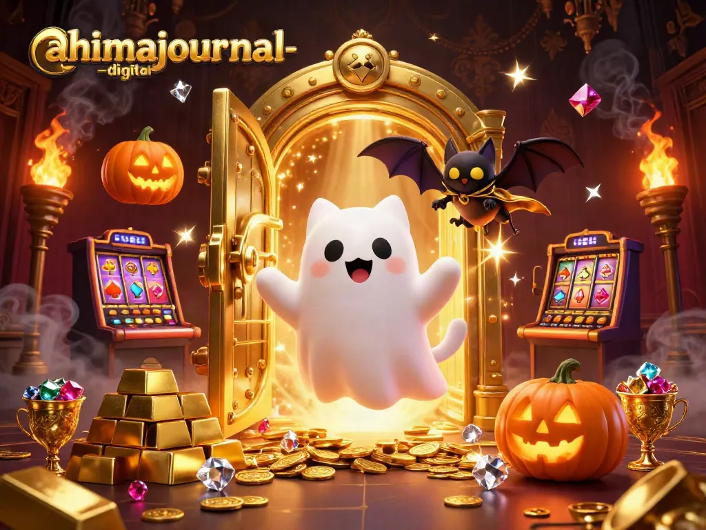 Experience the thrill of gambling with ahimajournal-digital's lively casino scene filled with jackpots and vibrant characters.