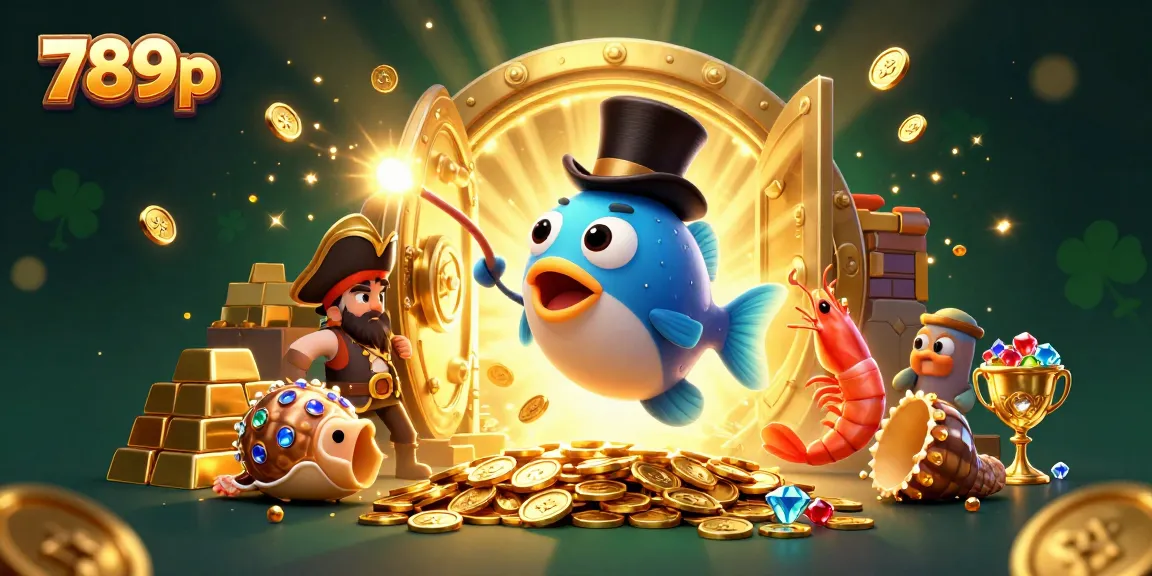 Experience winning spins at 789p with a treasure trove of gems and coins in an exciting casino scene.